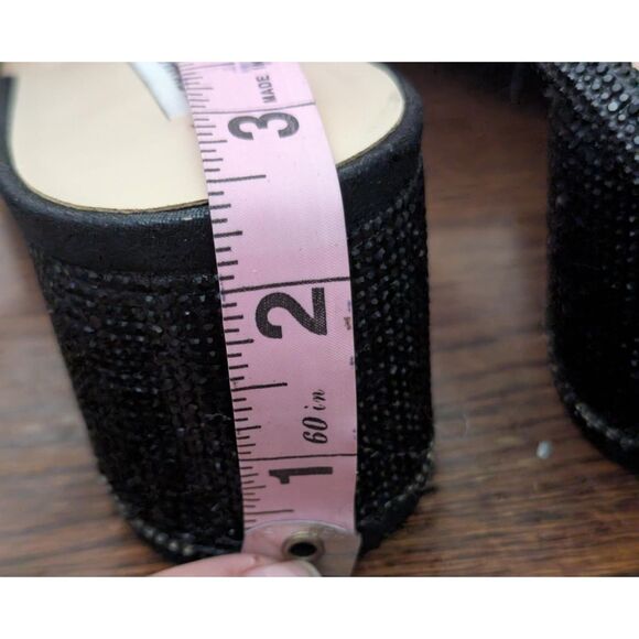 ALEX MARIE Black Rhinestone Block Heel Pumps Wmns 9 Glitter Sparkle D'Orsay - Picture 6 of 8